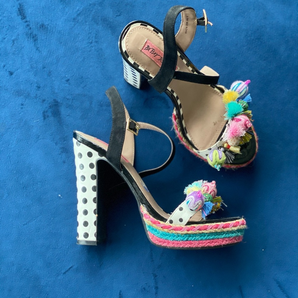Betsy Johnson polka dot high heels